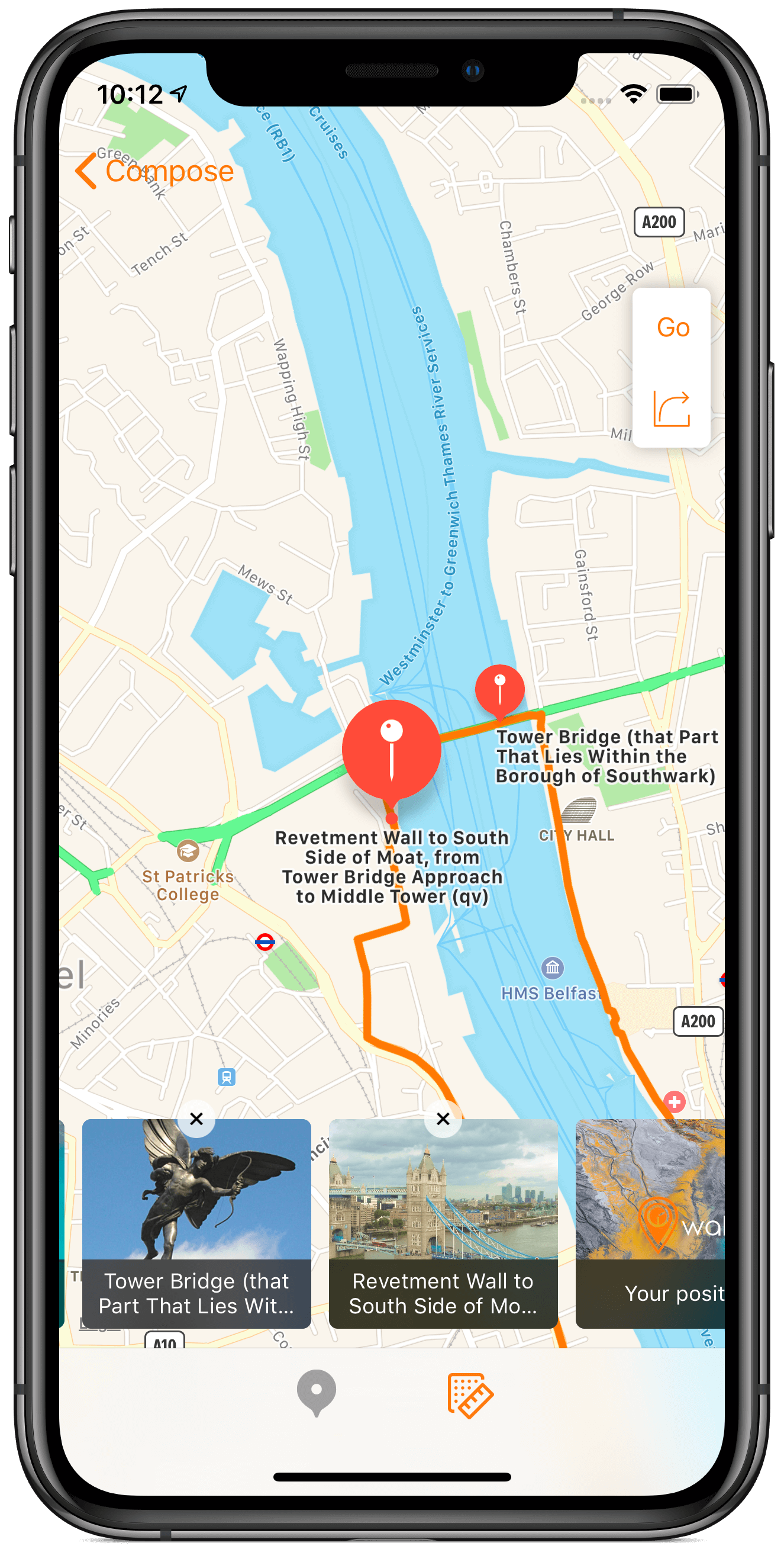 Walk features running on an iPhone